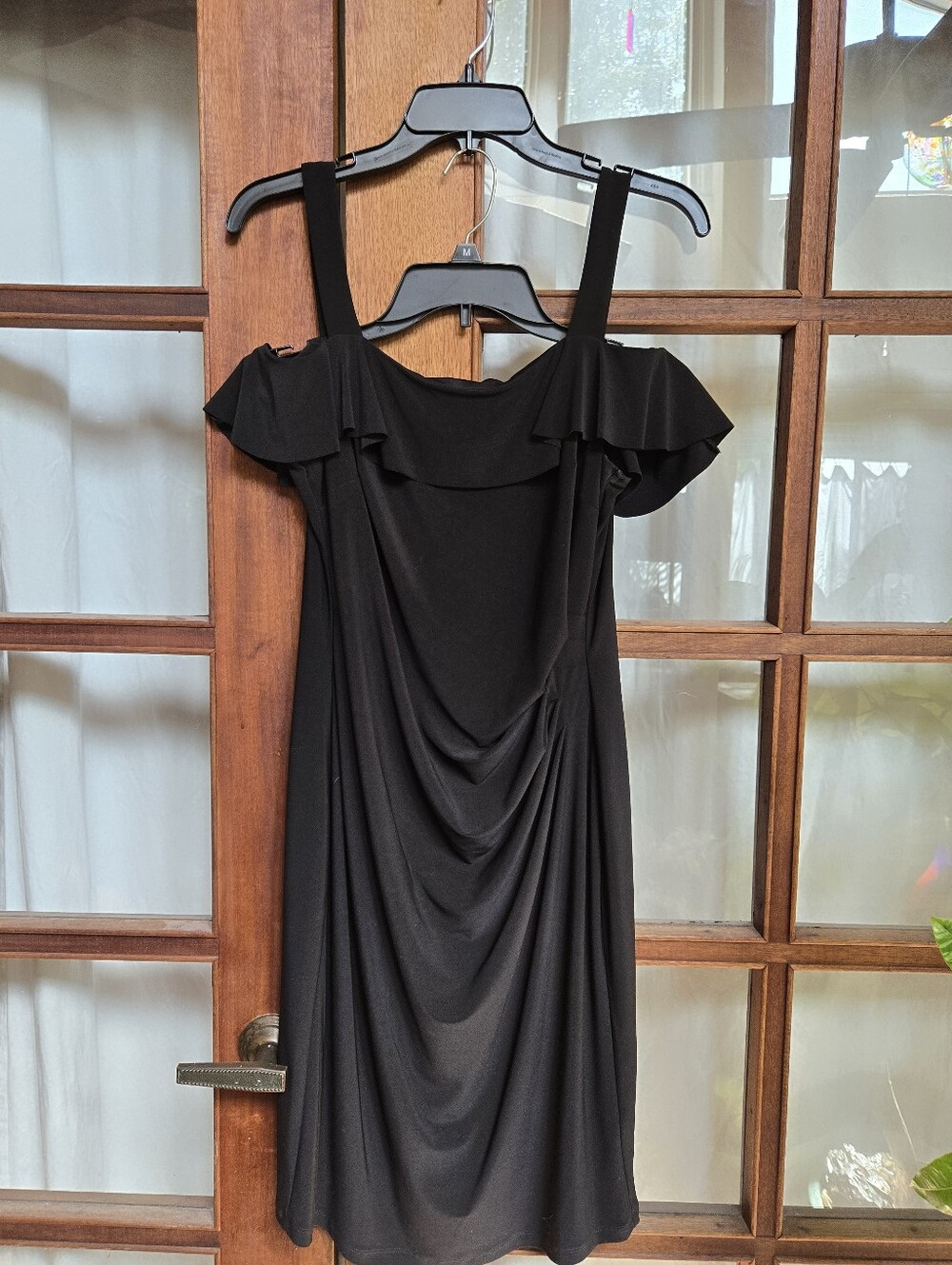 Black Off-Shoulder Ruffle Dress